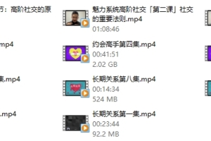 2021魅力系統私教課『包含:魅力原理+約會高手+長期關係+高階社交+偷心聊法』
